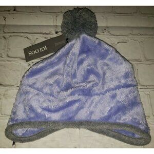 NWT Igloos Baby Winter Pompom Purple/Gray Hat Size 12-24mo